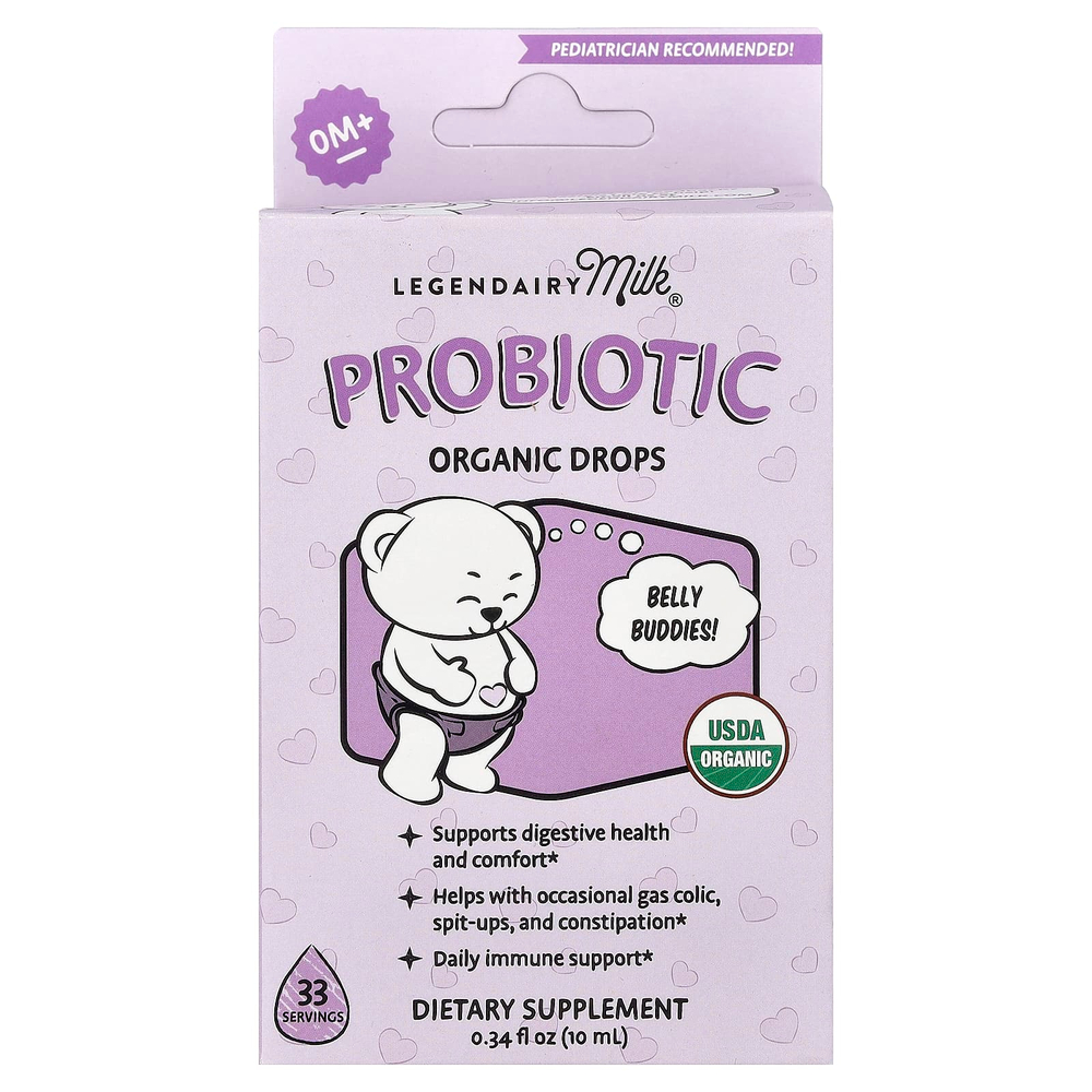 Legendairy Milk, органический пробиотик, для детей от 0 месяцев, 10 мл (0,34 жидк. унции)