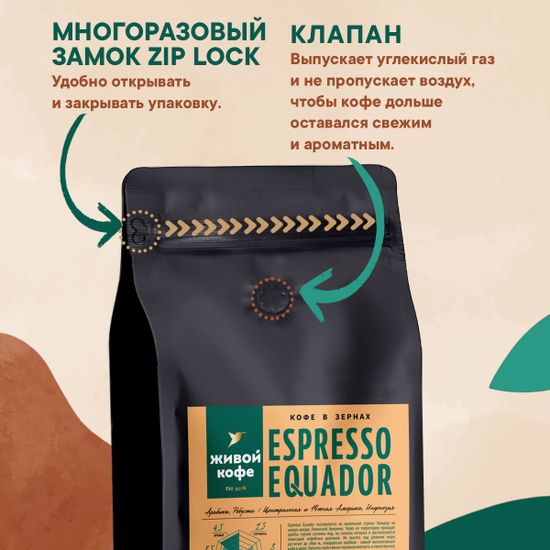 Живой Кофе Эспрессо Эквадор / Espresso Ecuador 1000 г