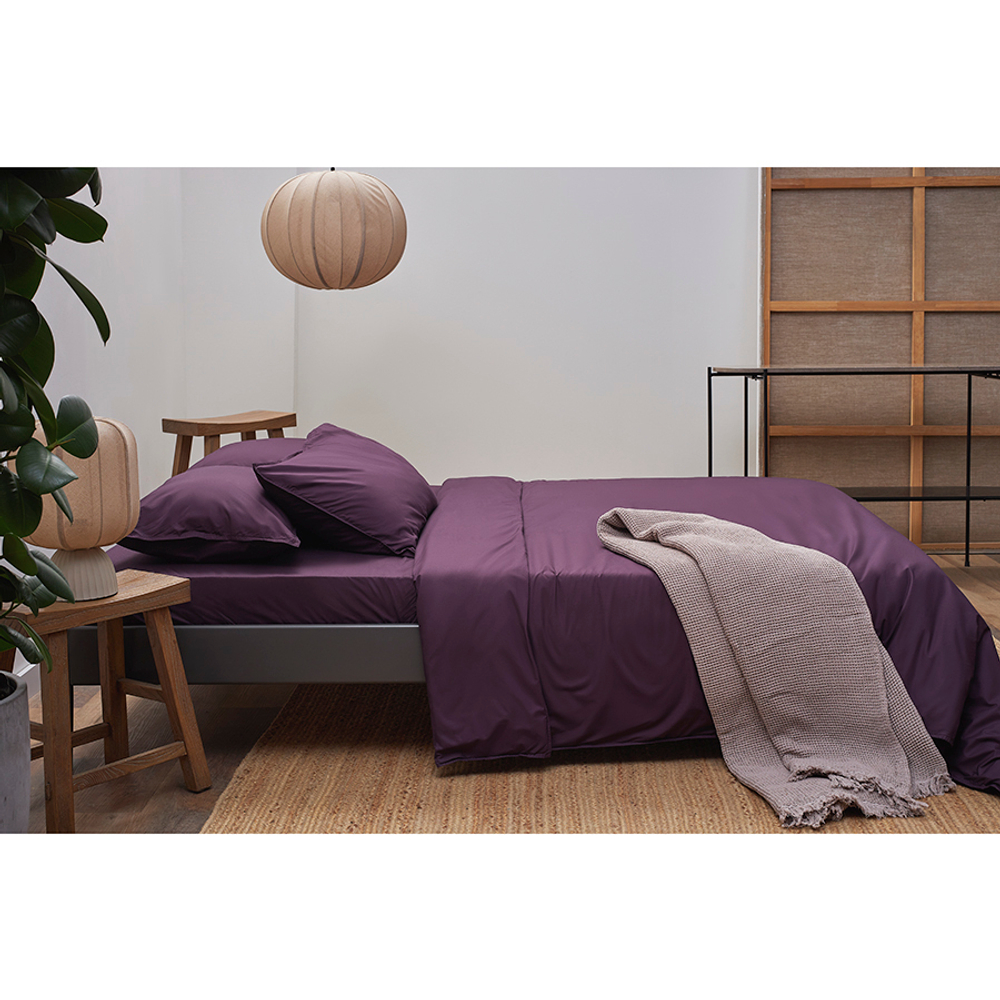 Набор наволочек из стираного перкаля сливового цвета из коллекции essential, 50х70 см