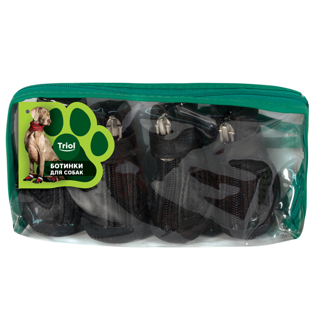 Ботинки Triol YXS216-2 для собак черные, 40x40x40 мм (уп. 4шт)