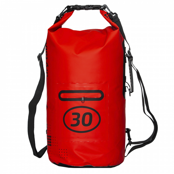 Гермомешок 30 литров красный с лямкой  и карманом Marlin Dry Tube 30 L