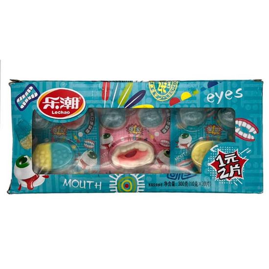 Жевательный мармелад Lechao части тела - глаза, губы, нос, 10 г