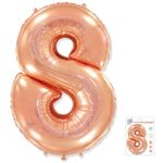 Шар (40"/102 см) Цифра "8" Розовое золото в упаковке / Zero