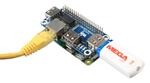 Плата расширения Ethernet / USB HUB HAT for Raspberry Pi, 1x RJ45, 3x USB
