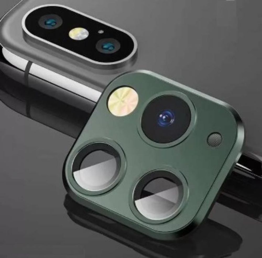 Накладка на камеру iPhone 10 (X, XS, Max) под 11 Pro, 11 Pro Max (накладка для Айфона) (green)