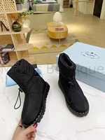 Черные ботинки дутики Prada