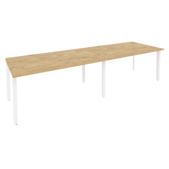 Onix Стол переговорный O.MP-PRG-2.4 Тиквуд Светлый/Металл Белый 3160*980*750