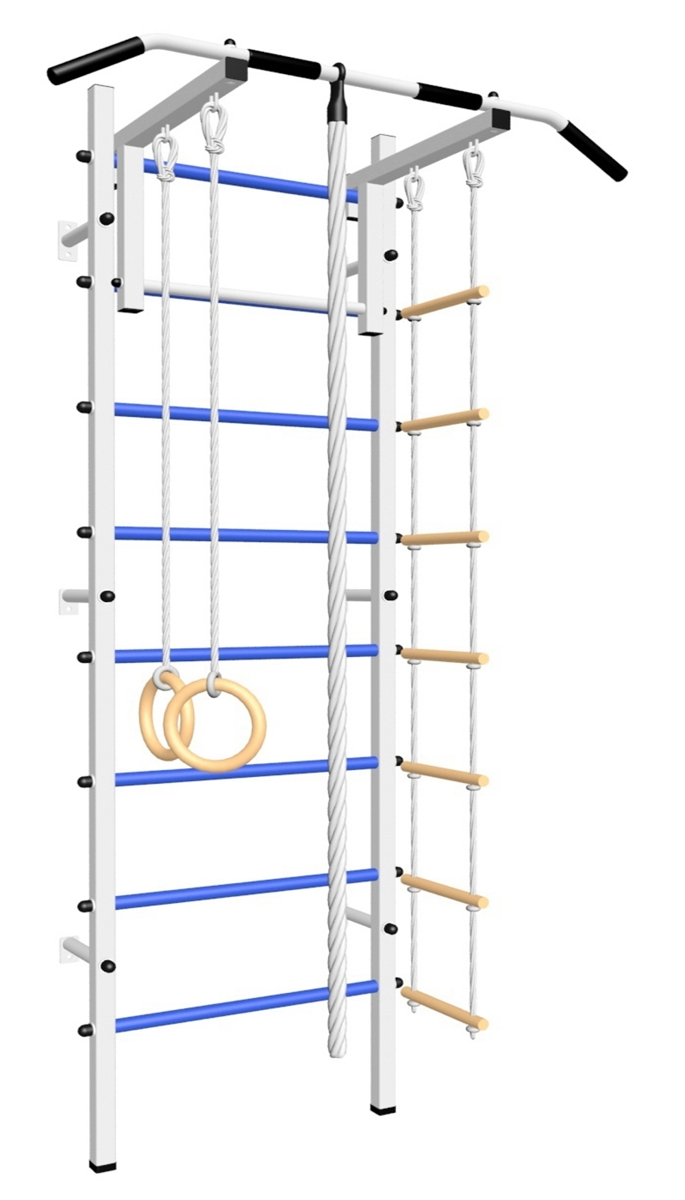 Шведская стенка Sv Sport 502 (Турник стандарт/Канат/Кольца/Лестница)