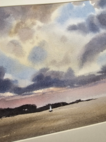 Картина авторская акварельная в паспарту 30х40 см на стену для интерьера "Пейзаж"