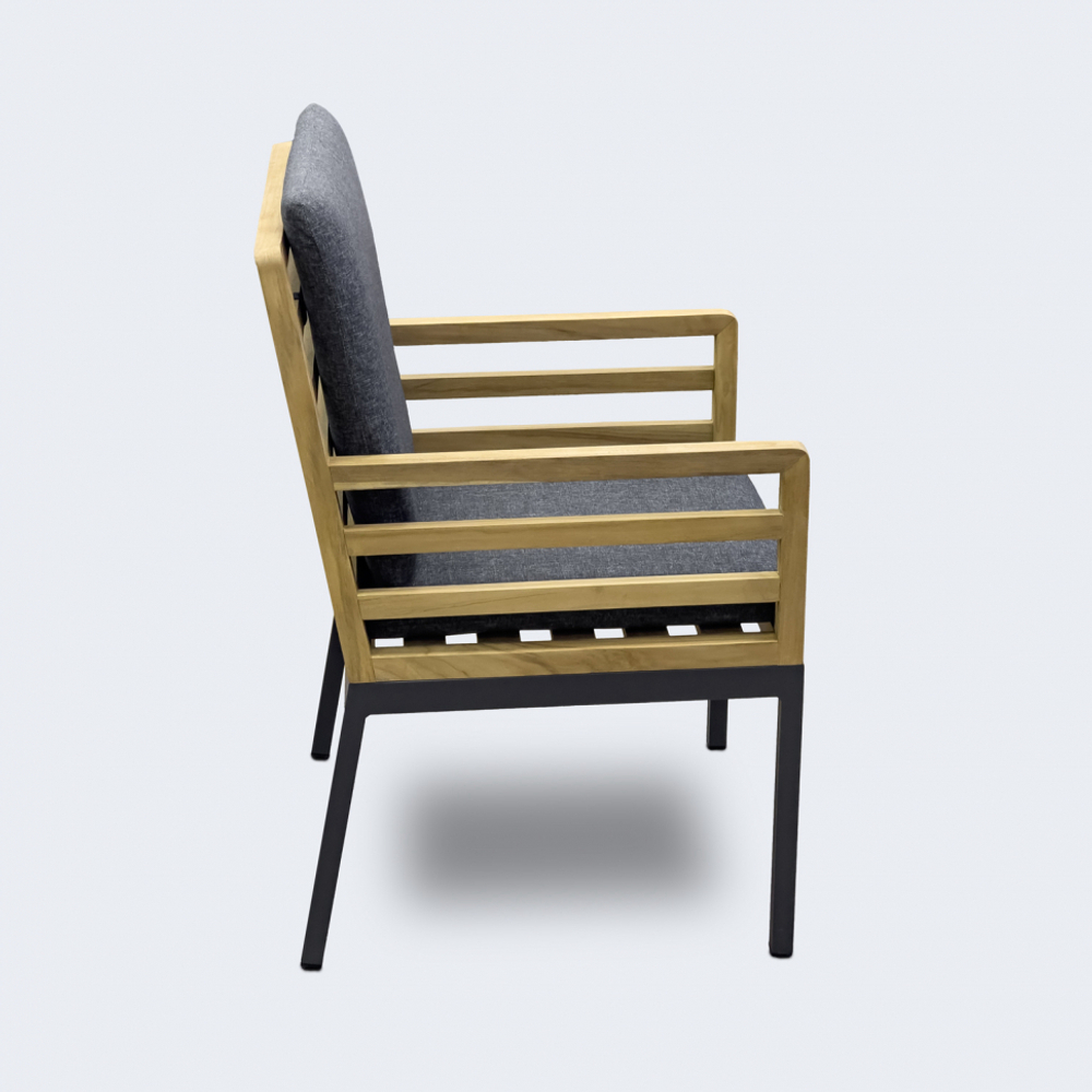 Стул Ideal Patio ЭГМОНТ каркас карбон - натуральный тик