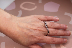 Кольцо на два пальца родий Корея