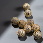 Бусина с прозрачными фианитами, 13,5мм, позолота