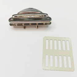 Замок-защелка на зажимах 52*35 Серебро