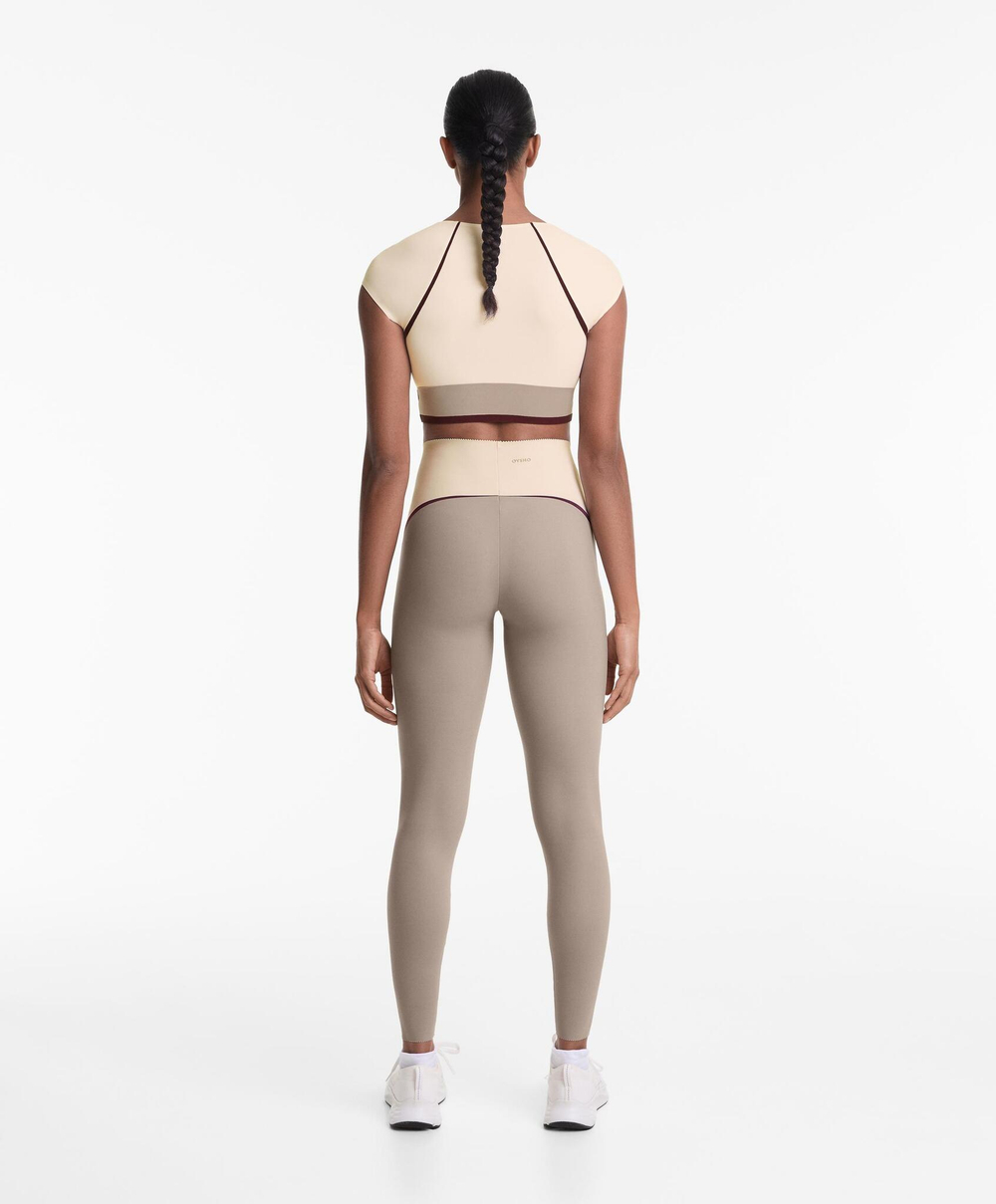 OYSHO Компрессионные легинсы Compressive длиной 65 см, экрю