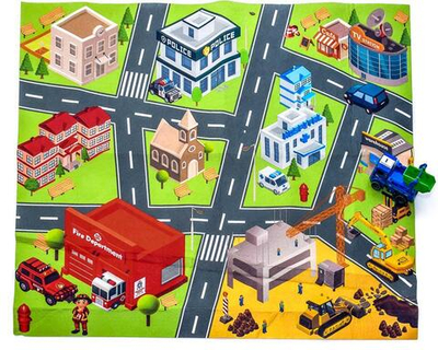 Коврик игровой +машинка, коробка BY908-2D