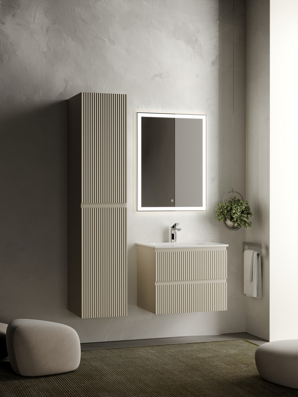Тумба с раковиной Sancos Snob R 60 см SNR60CE beige soft