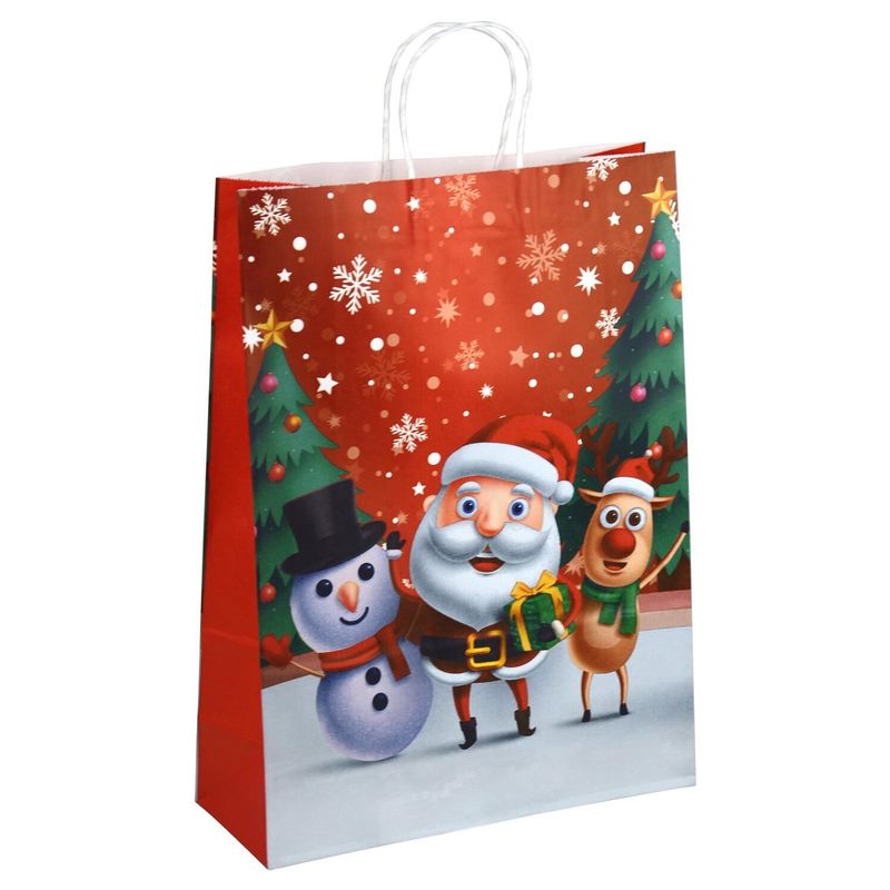 Пакет бумажный Казахстан Крафт Три героя стоят 42*31*12 см 12 шт/уп