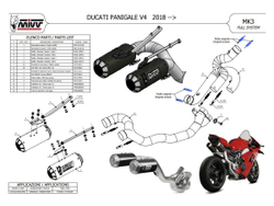R.DU.0005.SM3C MIVV COMPLETE EVO MK3 TITANIUM-CARBON EXHAUST SYSTEM (P V4)