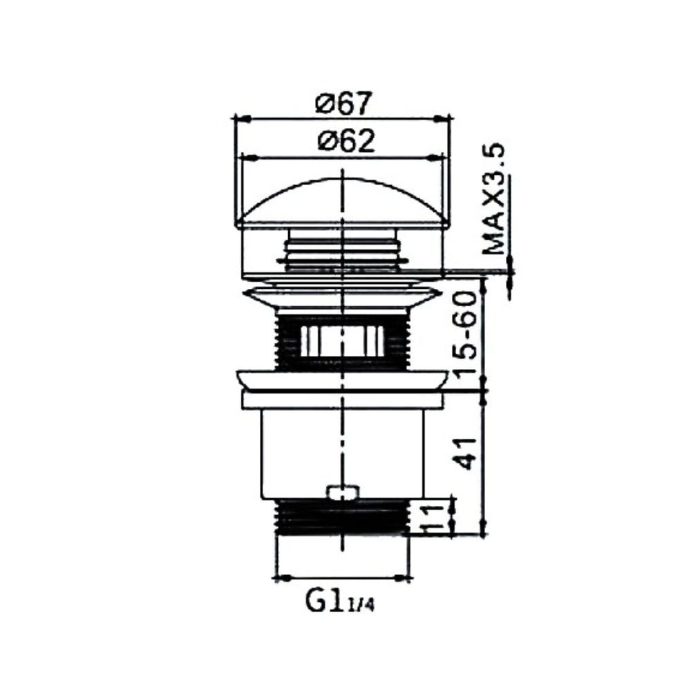 Донный клапан для раковины, 1" 1/4, бел, Frap, F60-8