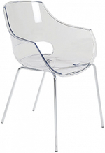 Кресло прозрачное Papatya Opal-ML, хромированный, прозрачный