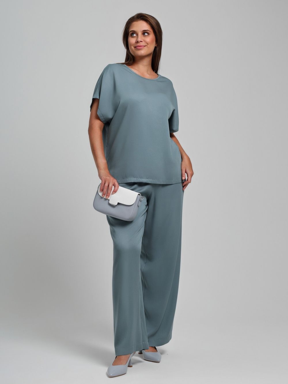 Блузка Летний драйв-4 Виотекс СЕРЫЙ