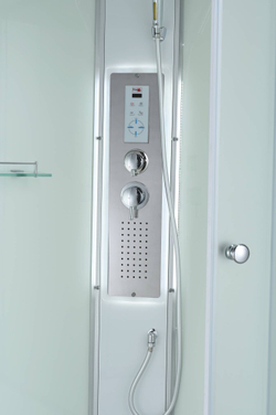 Душевая кабина AvaCan (АваКан) C5090 LED с высоким поддоном, с ГМ, с электрикой и LED освещением, 90х90х215