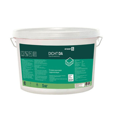 DICHT DA Эластичная гидроизоляция Strasser, ведро 5 кг