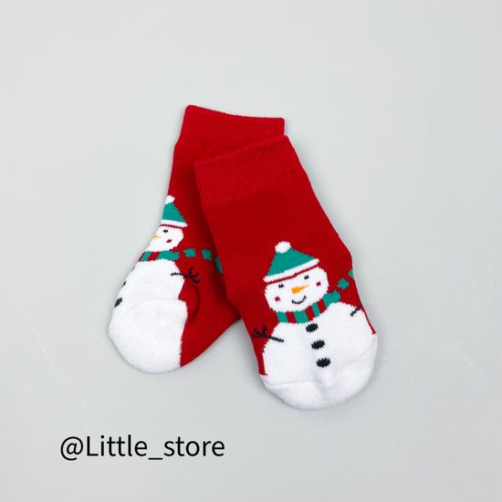Носочки новогодние махровые "Снеговички"