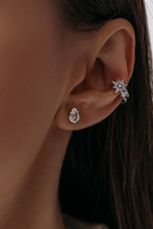 Кафф "Звезда" с фианитами