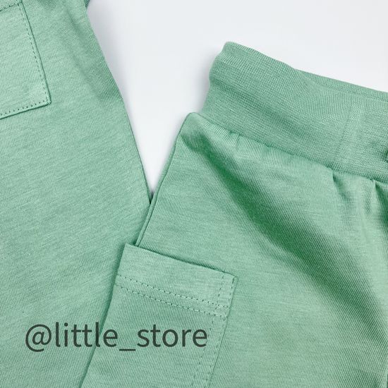 Комплект хлопковый с шортами, Свежая зелень