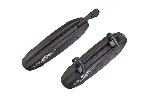 Крылья 26-29" FATBOARD-Set, FAT к-кт перед/задн. крепеж: перед за ниж. трубу рамы, задн. б/съемный за подсед. штырь; шир. 141мм, пластик, черный