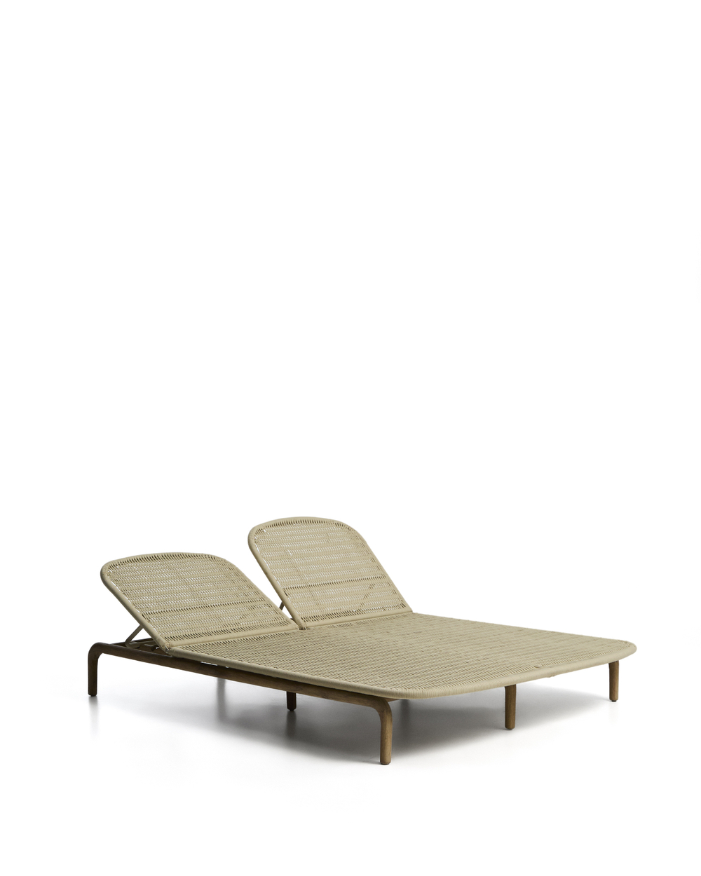 Двойной шезлонг Alipa из массива акации и веревки цвета экрю