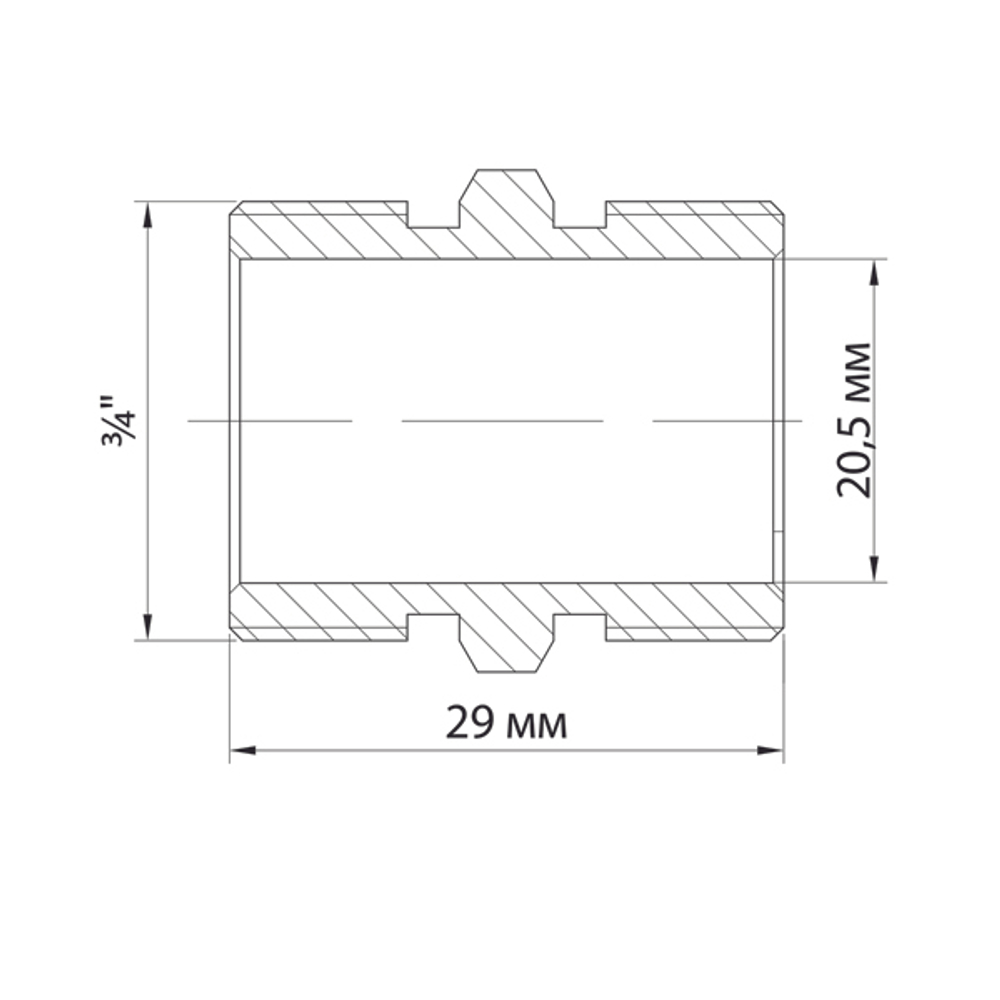 Ниппель 3/4'' нар/нар VRT® никель
