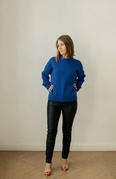 Джемпер Л.Т., 100% шерсть ягнёнка, цвет кобальт.