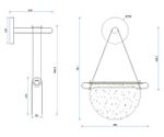 Подвес Тэрро черный (плафон янтарь) w37*5 h120 Led 8W (4000K)