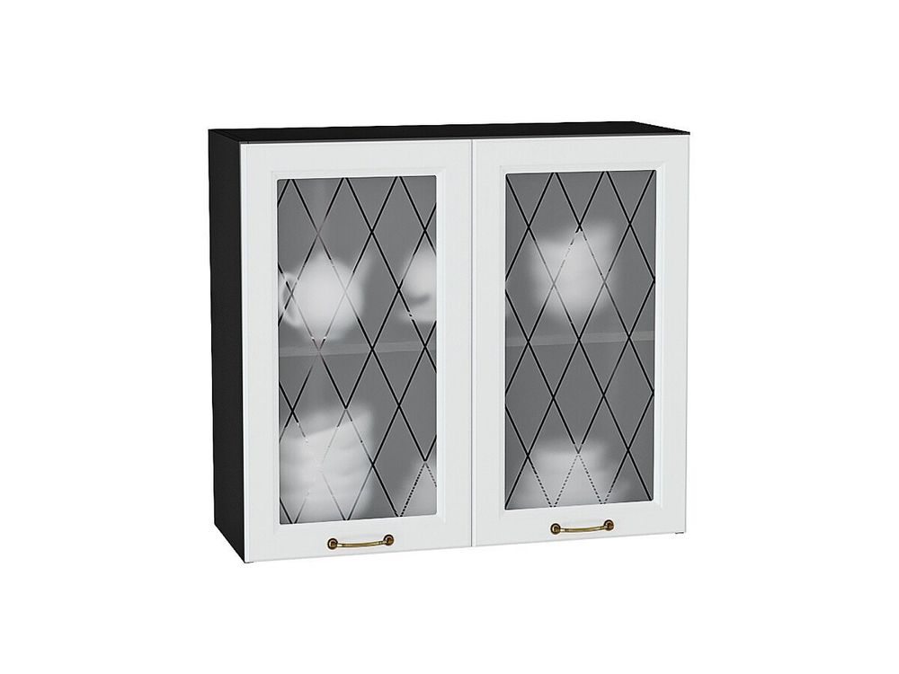 Шкаф верхний с 2-мя остекленными дверцами Ницца