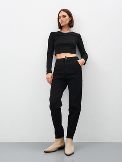 Женские джинсы mom fit с высокой посадкой-MP103B