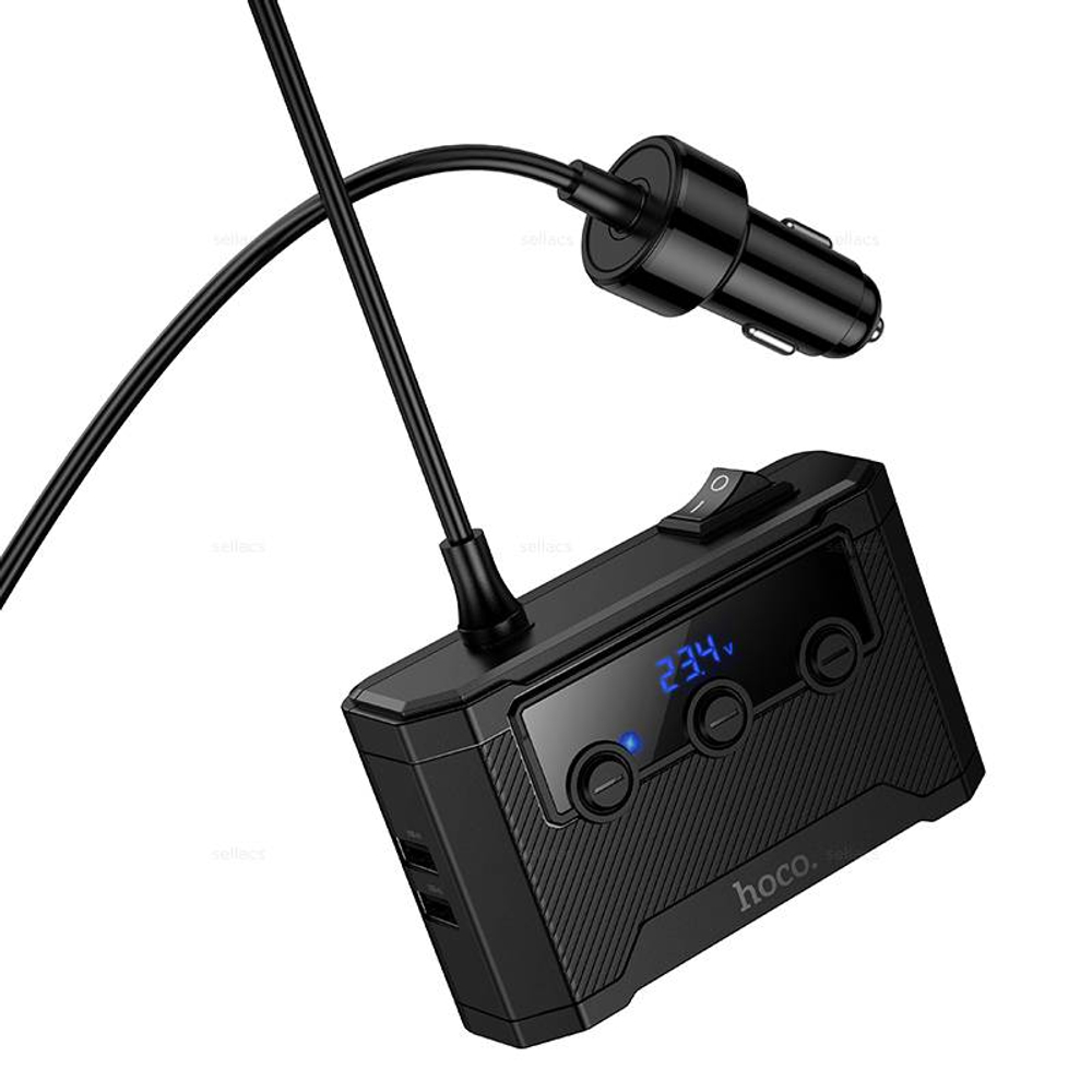 Hoco Z64 Anshun 240W авто зарядное устройство с дисплеем 3-в-1 (2C2A) (black)