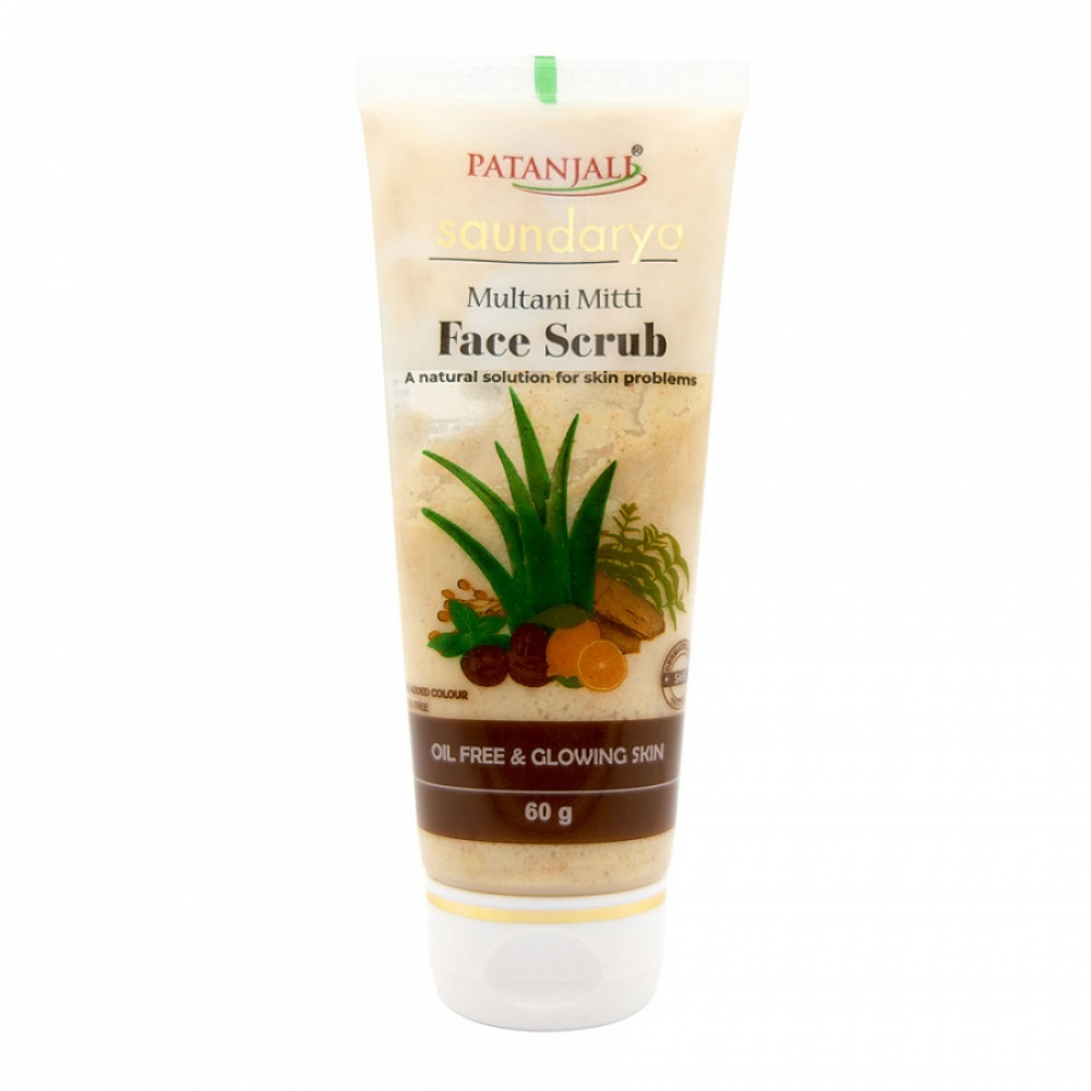 PATANJALI Saundarya Face Scrub Multani Mitti  Скраб для лица Мултани Митти 60г