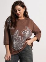 Блуза Цветочная рапсодия (коричневая) Б15310-18М LT Collection