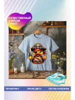 Термонаклейка на одежду, термопринт Утка пират