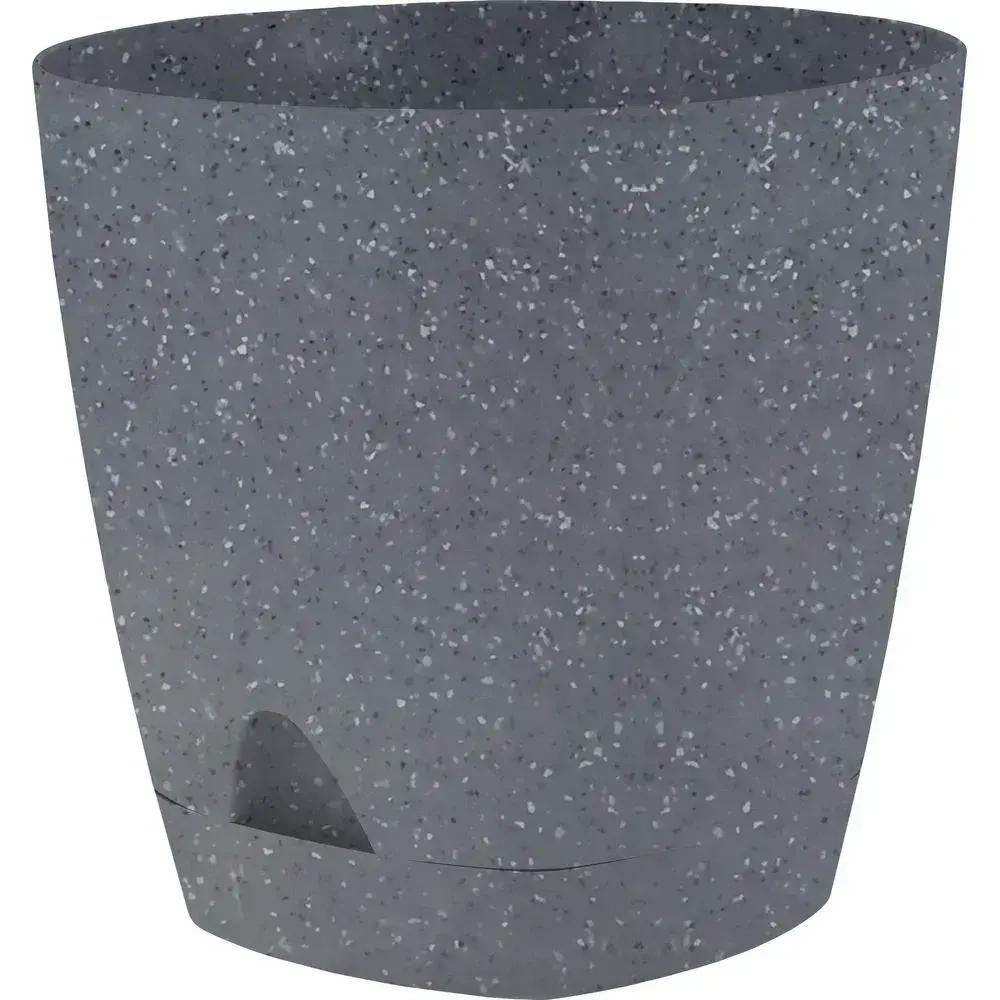 Горшок для цветов InGreen Amsterdam D110мм 0,65л с прикорневым поливом, тёмный камень