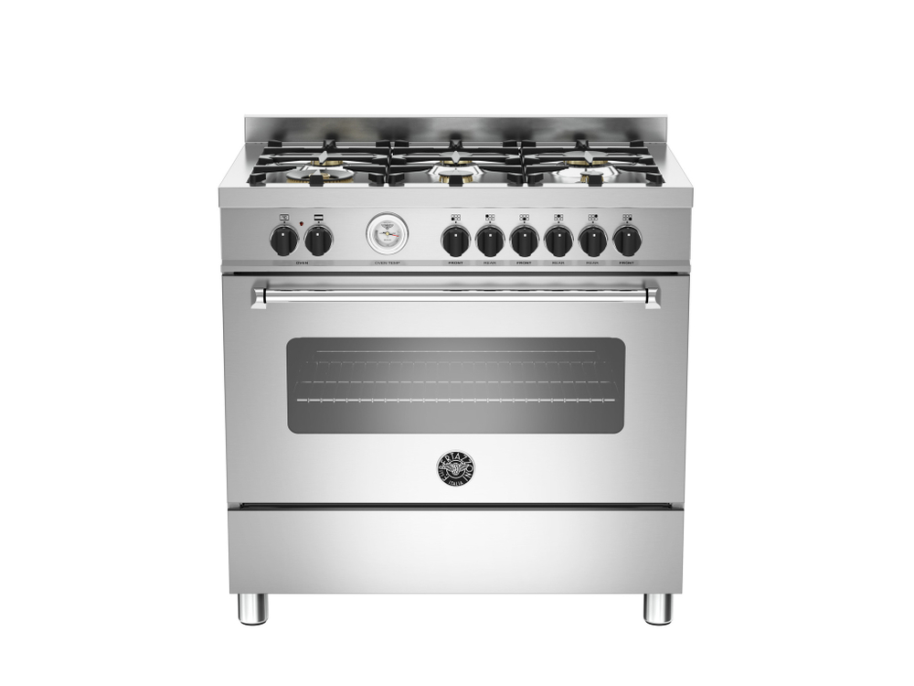 Варочный центр Bertazzoni, 6 конфорок, электрический духовой шкаф, 90 см Нержавеющая сталь