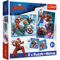 Puzzle - "2w1 + memos" - Heroes in the action / Disney Marvel