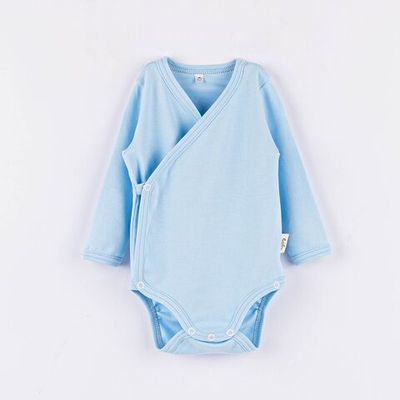 Long-sleeved kimono bodysuit 3-18 months - Light Denim