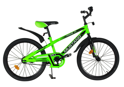 Велосипед 20" Mustang prime v-тип черный-салатовый