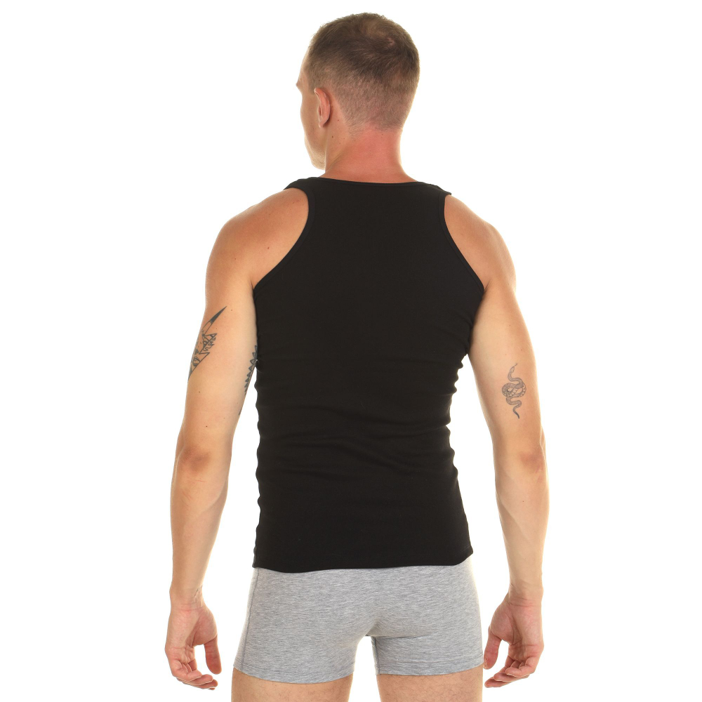 Мужская хлопковая майка-борцовка (Размер: S) (Цвет: серый)