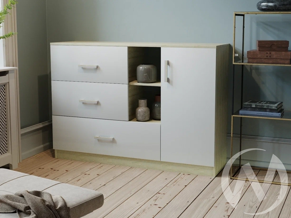 Комод К-3.1 (дуб сонома/белый жемчуг)