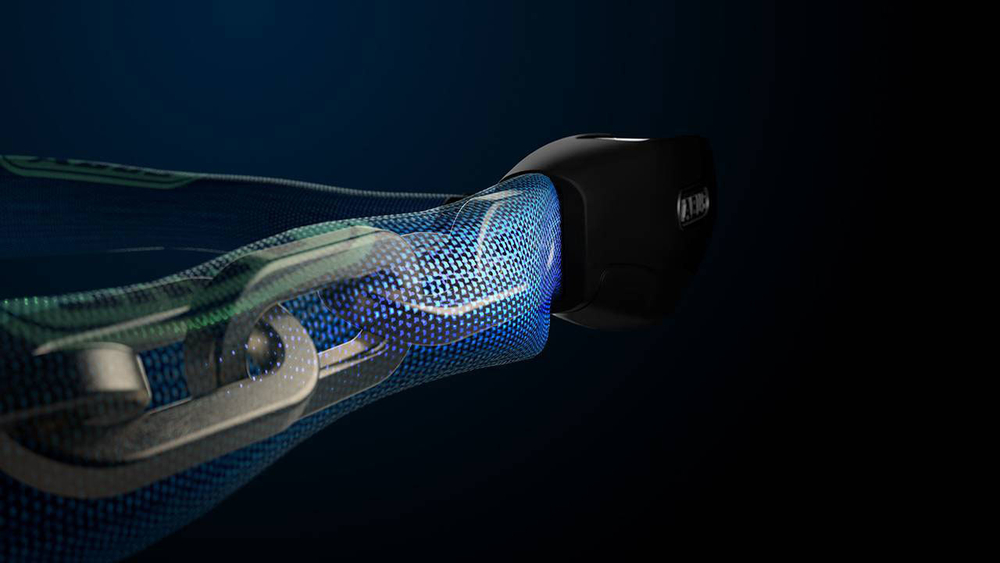 Цепь с замком для велосипеда Abus Catena 6806K/75, неоновый голубой