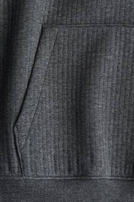 H&M Толстовка в рубчик с капюшоном, темно-серый